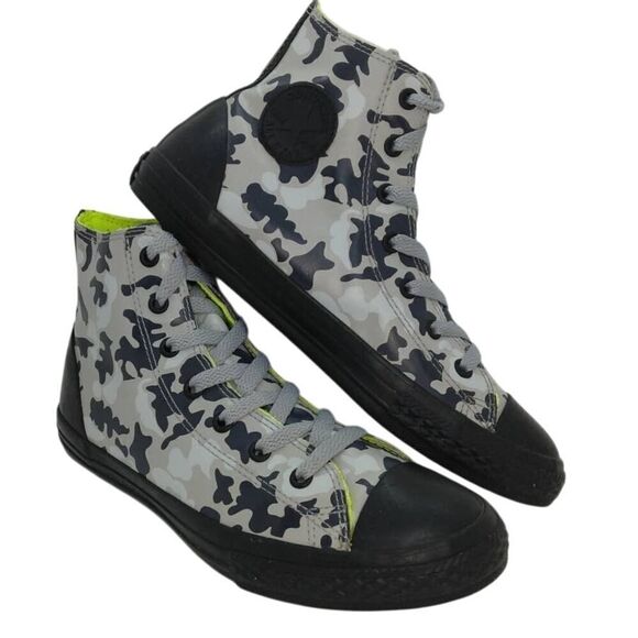 Converse Chuck Taylor Hi Top Camo Rubber Pre-owned Women's Sneakers - sz. 5 WOW! - Picture 1 of 6